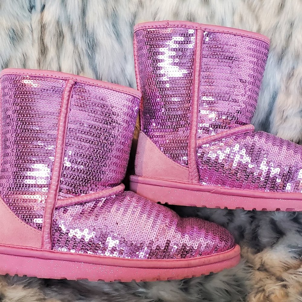 Youth Sz 5 Pink Sequin UGG Boots